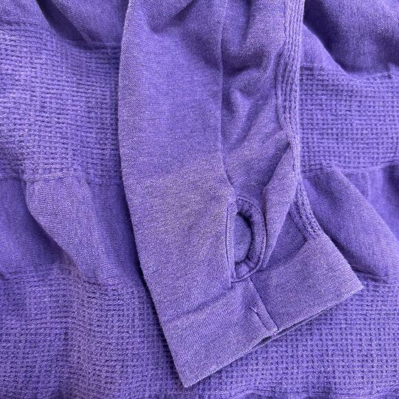 Athleta Purple Ruched Long Sleeve Top XS with Thumbholes | Organic Cotton Blend - Picture 3 of 5